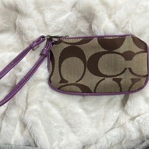 Coach Signature Canvas Wristlet